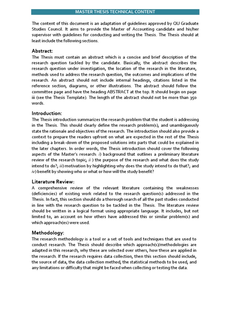 Thesis abstract content picture