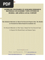 Download DOWNLOADTHOUSANDSOFAVAILABLERESEARCHMATERIALSONVARIOUSACADEMICTOPICSTUDIESINNIGERIAANDAFRICALOCALCONTENT by api-31996272 SN36225897 doc pdf