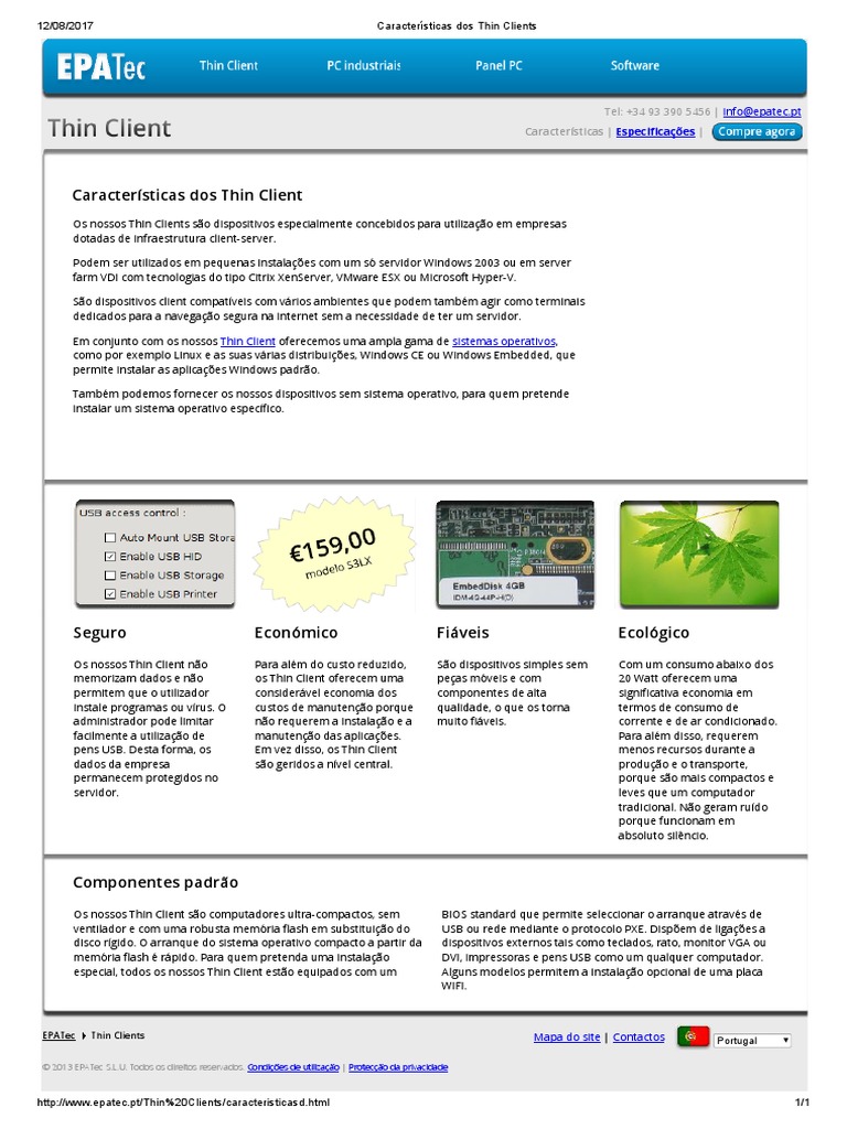 Características Dos Thin Clients | PDF | Sistema operacional | Servidor ...