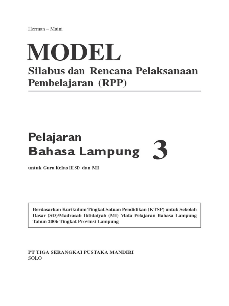 Rpp Bahasa Lampung Sd 3