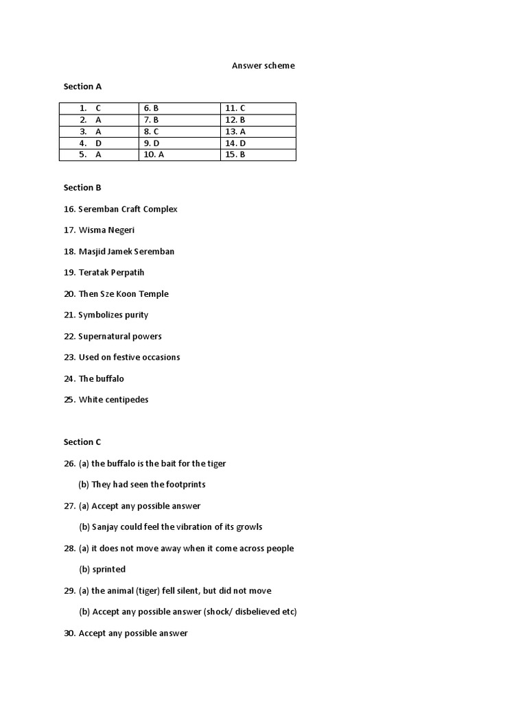 Answer Scheme for Assessment Test | PDF