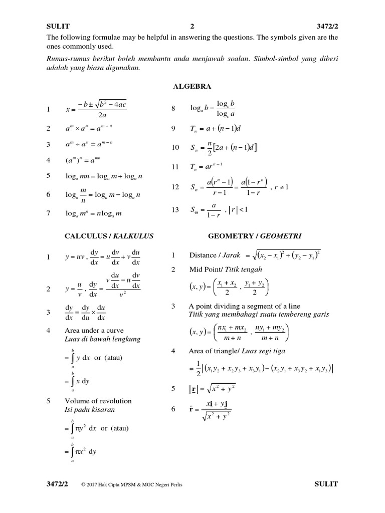 (Cikgujep - Com) Perlis Add Maths P2 2017 | PDF