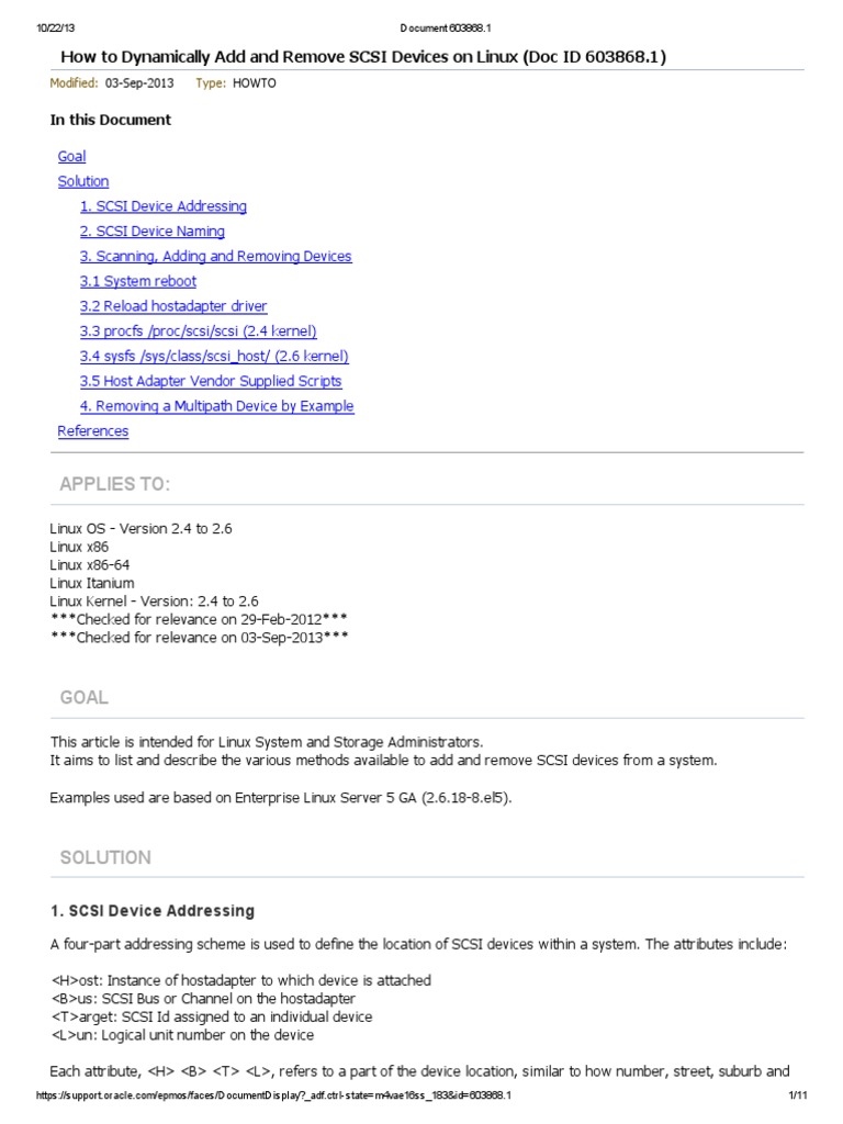 Dynamically Managing SCSI Devices on Linux Methods for Adding and