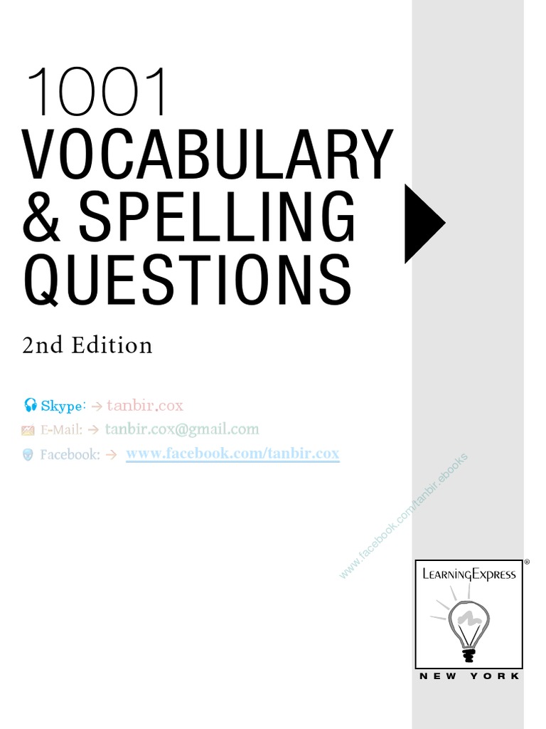 1001 Vocabulary Synonyms Antonyms Spelling Questions Sat Test