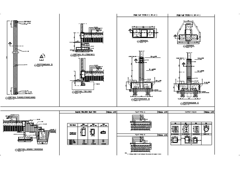  Detail Pondasi Tiang Pancang  Model