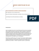 Unit 5: Parliamentary Committee and The Law Making Process