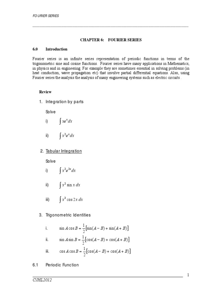 Fourier Series 2012 PDF | PDF | Trigonometric Functions | Sine