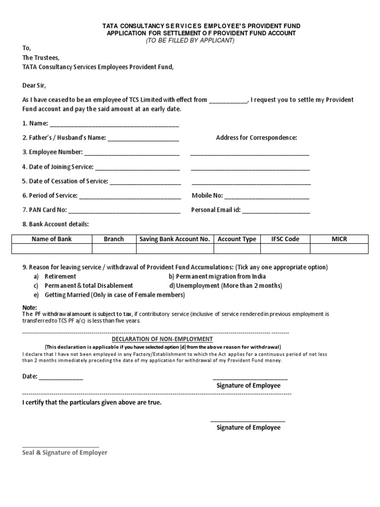 Artifact 5 PF Withdrawal Form.pdf | Employment | Government Finances