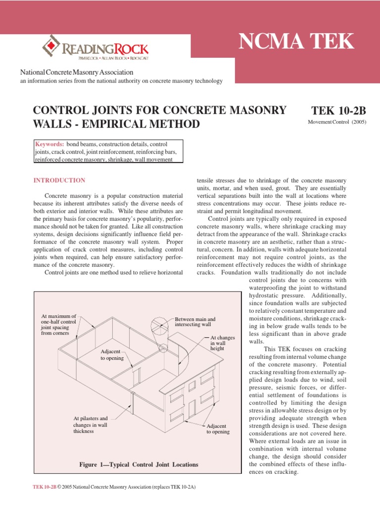 Masonry Control Joints (TEK_1002B).pdf Masonry Wall