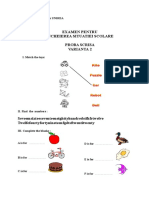 Examen Pentru Incheierea Situatiei Scolare Proba Scrisa Varianta 2