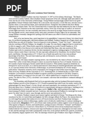 Faulkner And List Of Characters William Faulkner Fiction