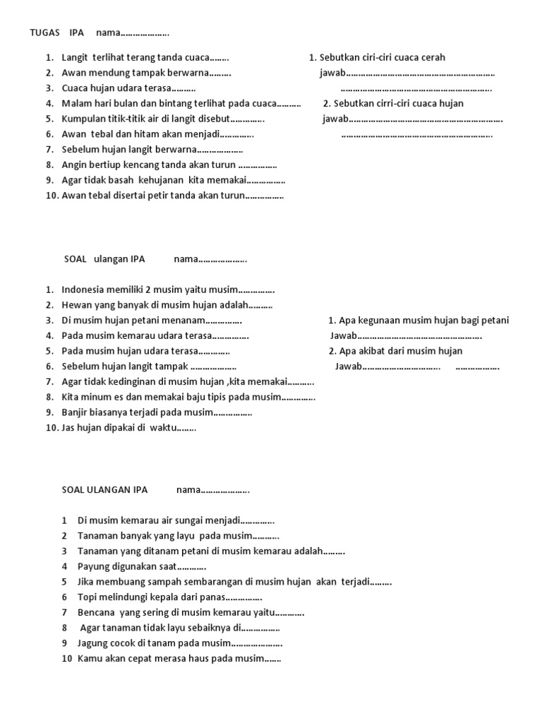 Soal Ipa Ips