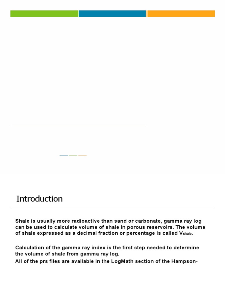 883 Shale Volume Calculation Pdf Teaching Mathematics Science