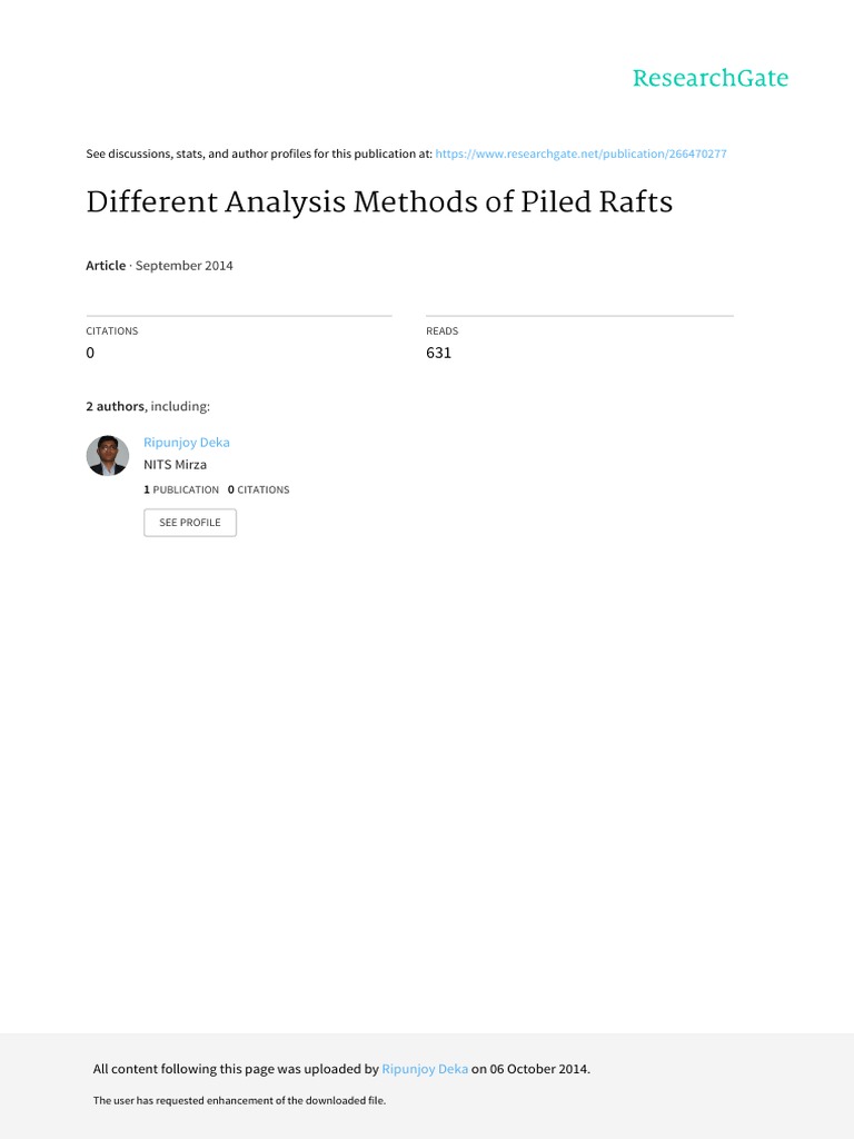 Piled Raft Analysis Methods Explained | PDF | Finite Element Method ...