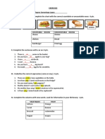 Countable and Uncountable Nouns Exercises