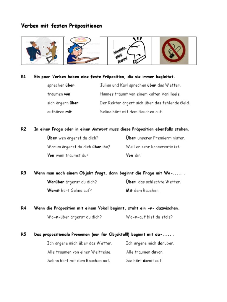 Verben Mit Festen Präpositionen Spiel