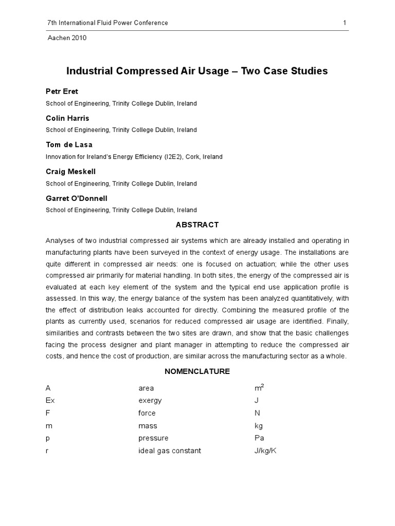 Industrial Compressed Air Case Studies | PDF | Fluid Dynamics | Exergy