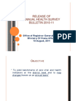 Release of Annual Health Survey BULLETIN 2010-11