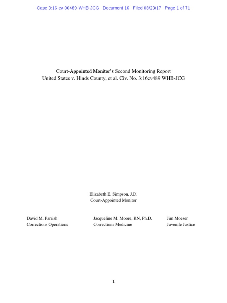 Jail Monitor Report August 2017 | PDF | Prison | Mental Health