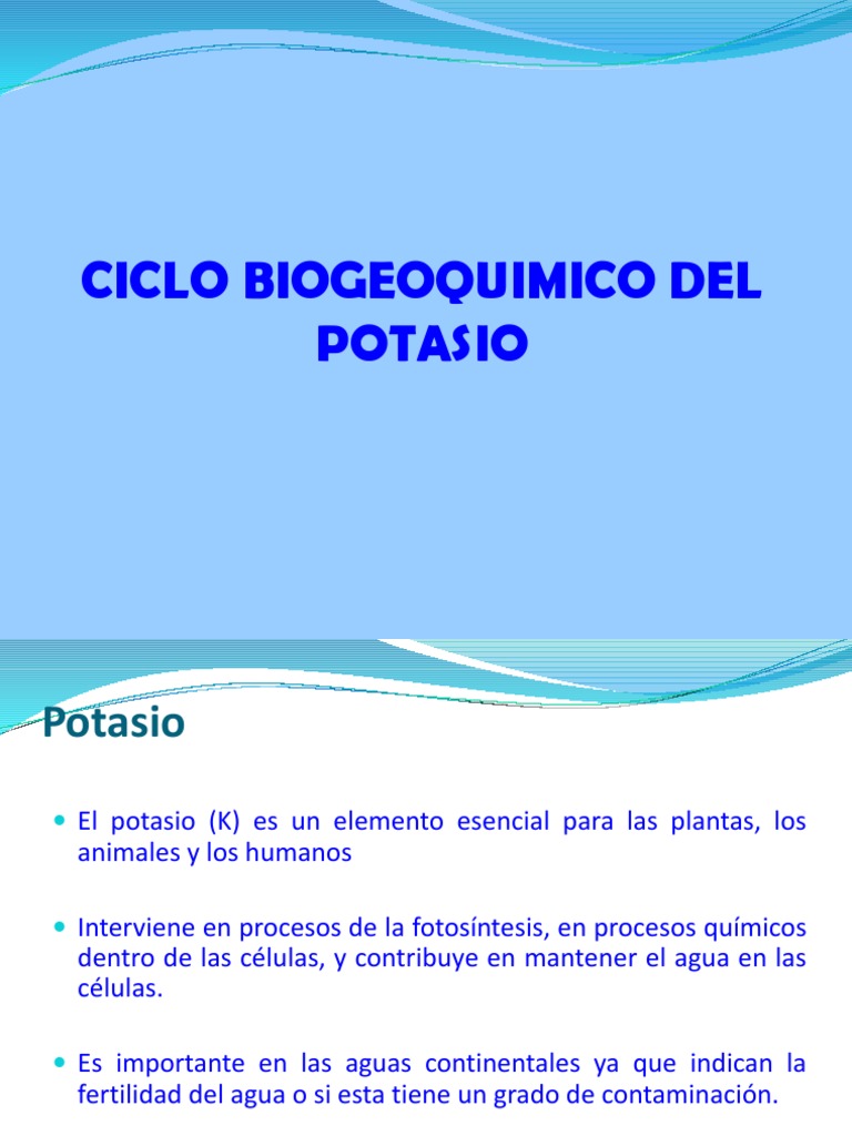 Ciclo Biogeoquímico del Potasio | PDF | Potasio | Dieta y nutrición