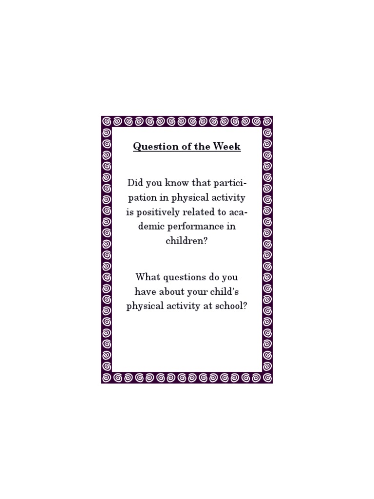 Question of The Week-7 | PDF | Self-Improvement | Wellness