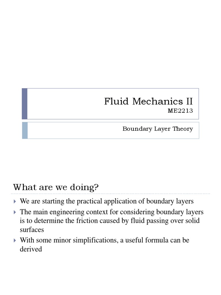 Boundary Layer Theory in Fluid Mechanics | PDF | Boundary Layer | Fluid ...
