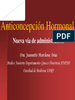 Anticoncepcion Hormonal Nuevas Vias de Administracion