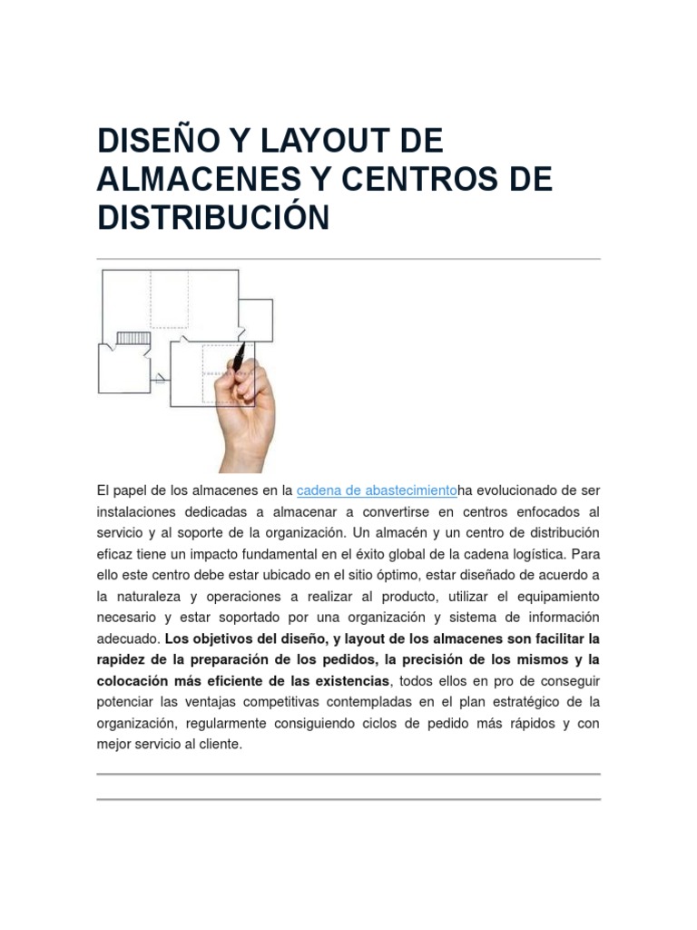Diseño y Layout de Almacenes y Centros de Distribución | PDF | Almacén ...