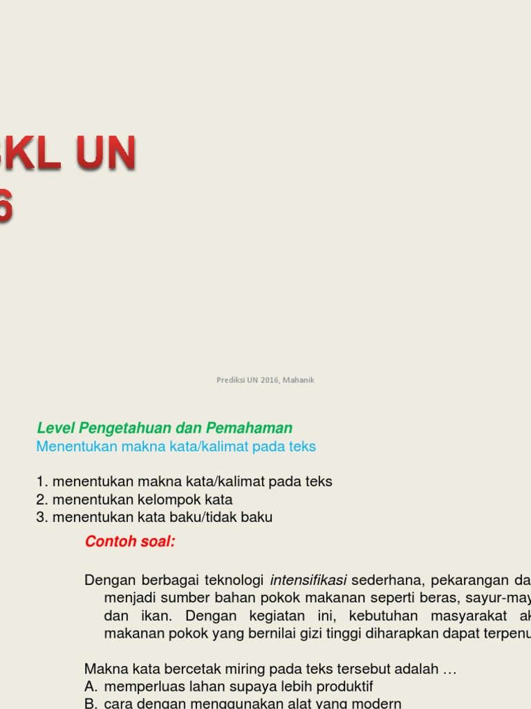 Menentukan Makna Kata Kalimat Pada Teks Terkait Teks