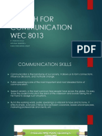 English For Communication WEC 8013: 01 Speaking Skills Diploma Semester 4 Kolej Vokasional Muar