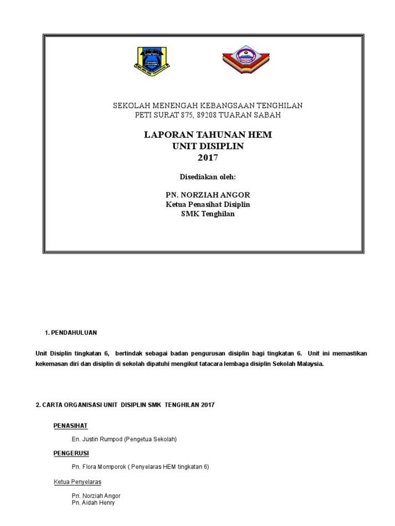 Laporan Akhir Tahun Disiplin 2017 Docx