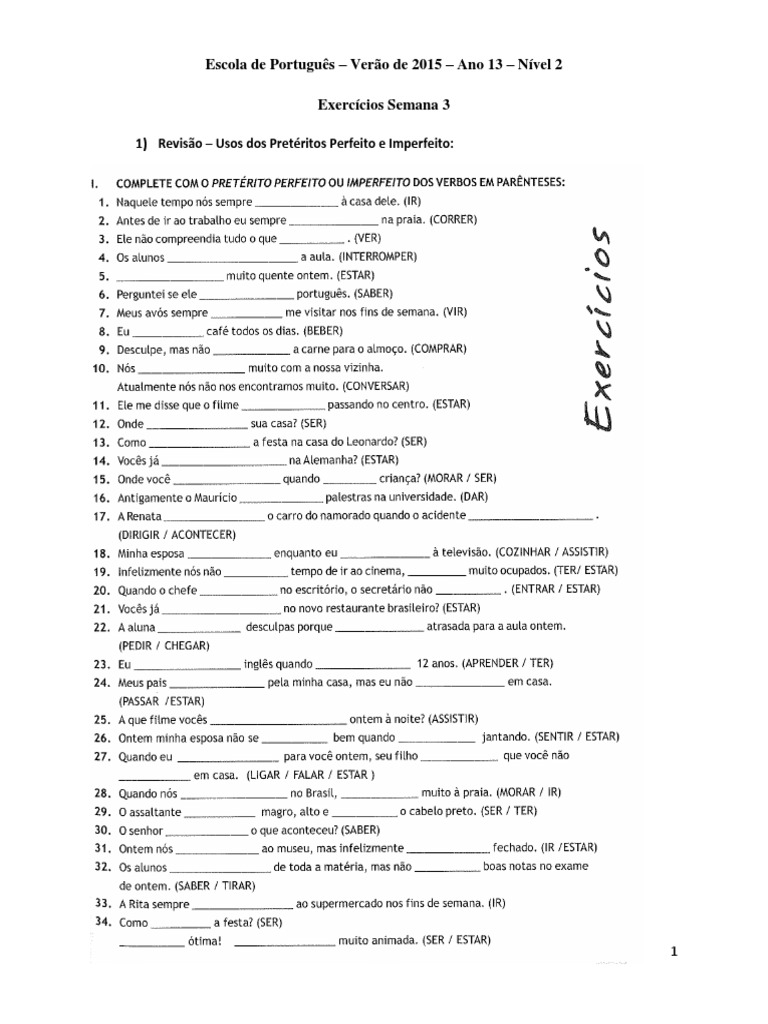 Exercicios Semana 31 PDF | PDF | Negócios | Métodos e Materiais de Ensino