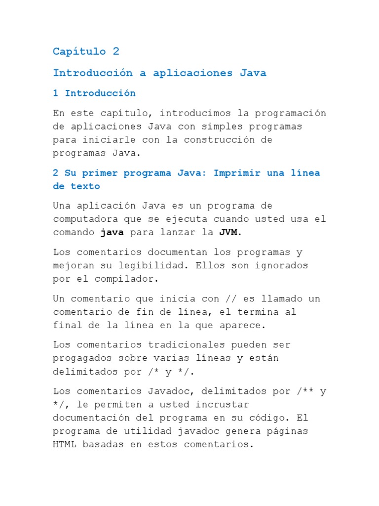 Capítulo 2 | PDF | Java (lenguaje de programación) | Programa de ...