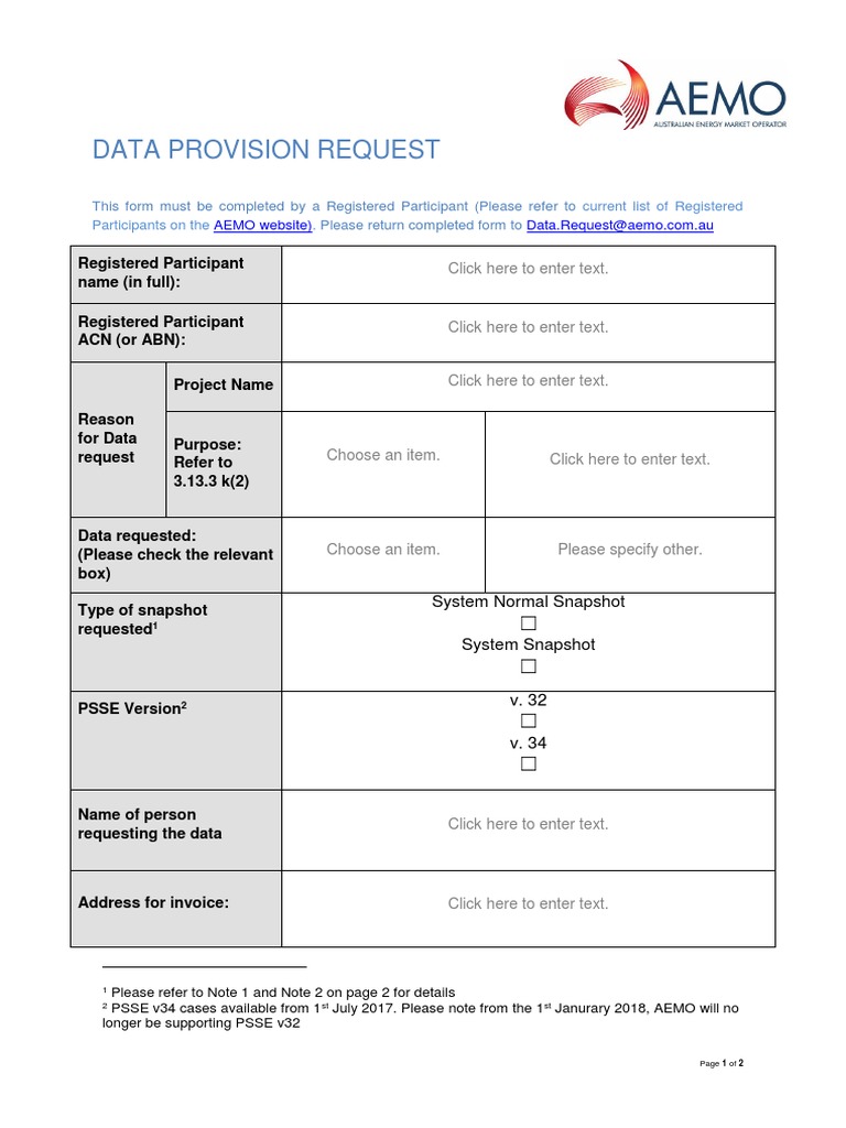 Data Request Provision Form 2016 | Download Free PDF | Computing ...