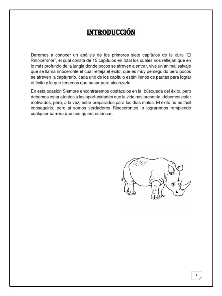 El Rinoceronte Resumen PDF Felicidad