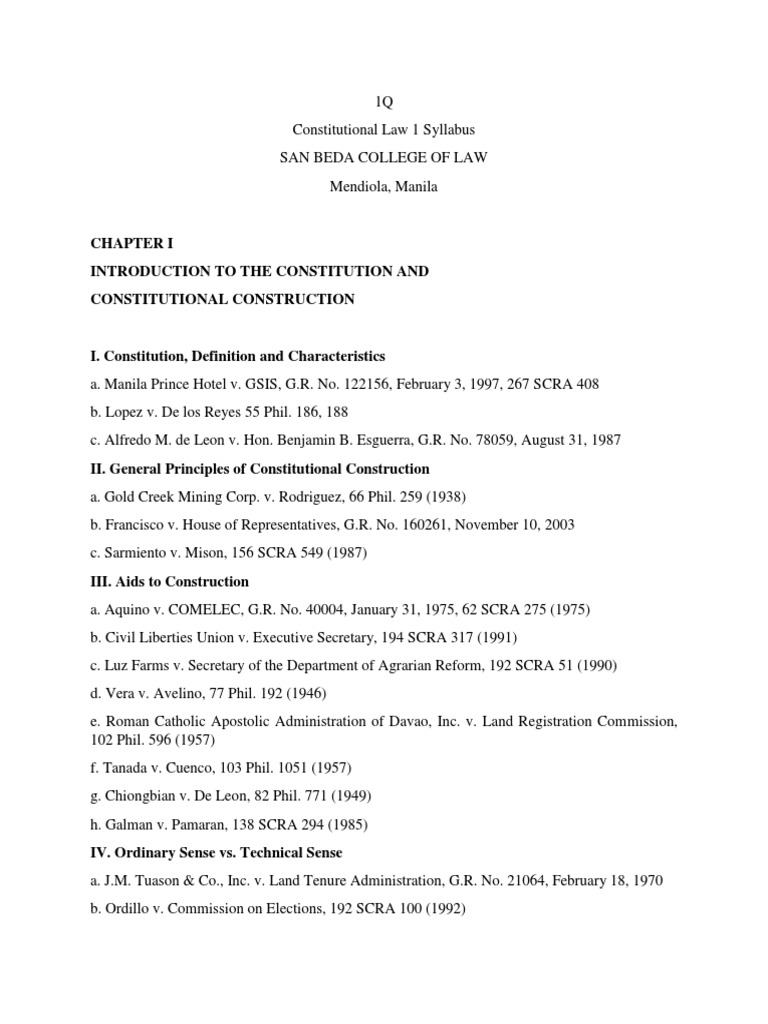 Introduction To The Constitution and Constitutional Construction PDF