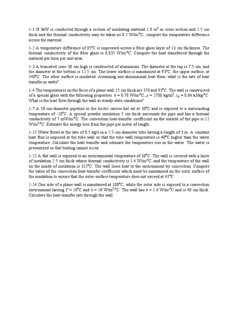Heat Transfer Calculations and Formulas | PDF | Thermal Insulation ...