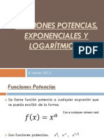 Funciones Potencias, Logarítmicas y Exponenciales