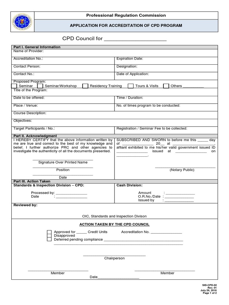 mCPD-2 Form4AccreditationOfCPDProgram | PDF | Identity Document ...