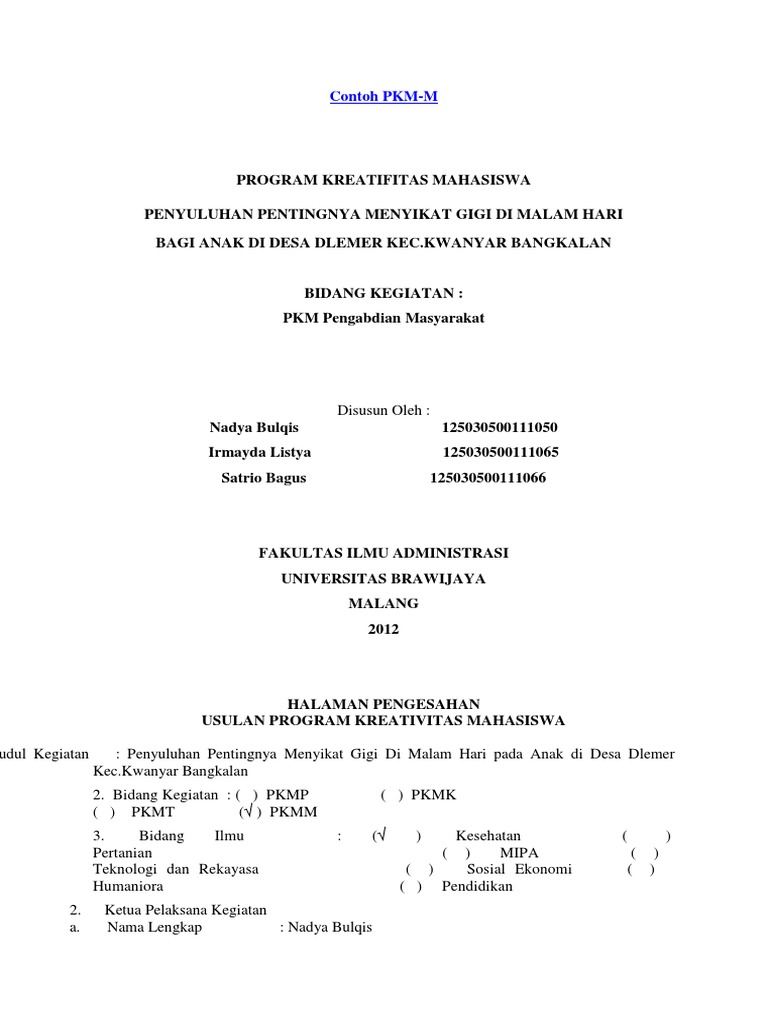 Contoh PKM M
