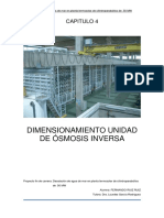 Dimensionamiento unidad ósmosis inversa planta desalación 50 MW