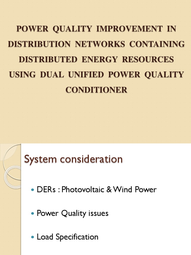 Dual UPQC for Power Quality in DERs | PDF | Sustainable Technologies ...
