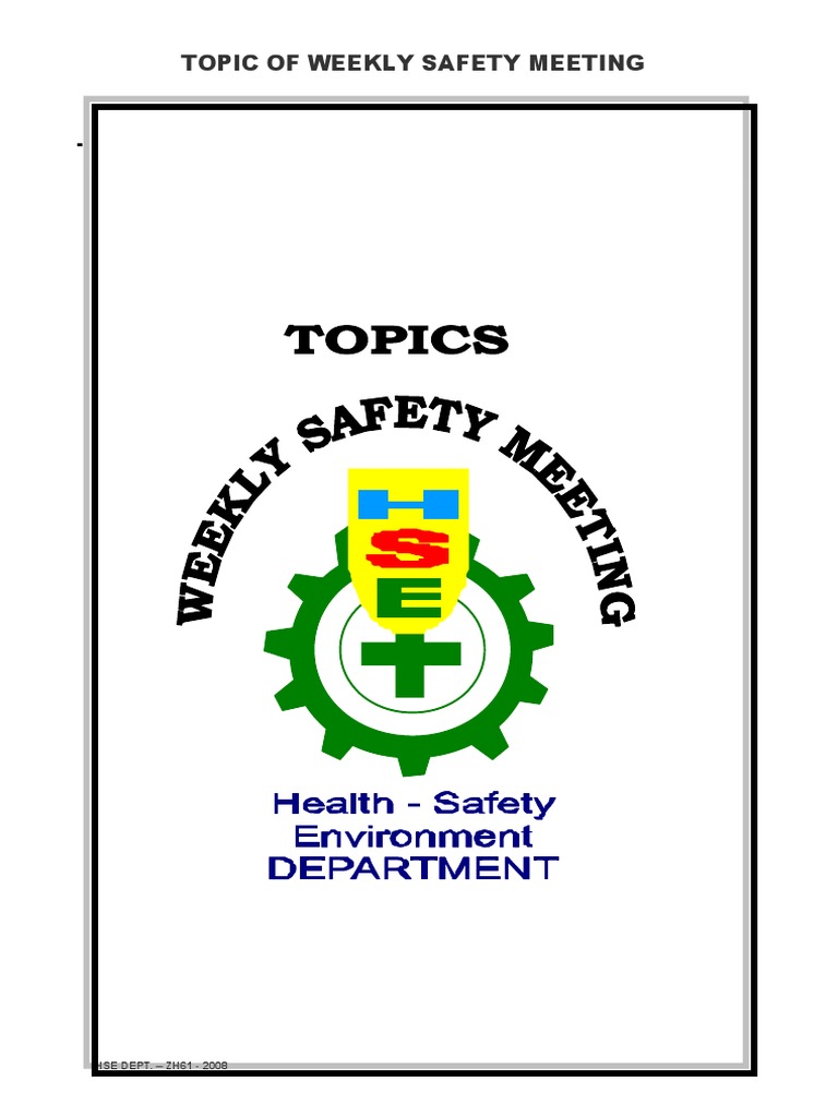 Kumpulan Topik Weekly Safety Talk | PDF