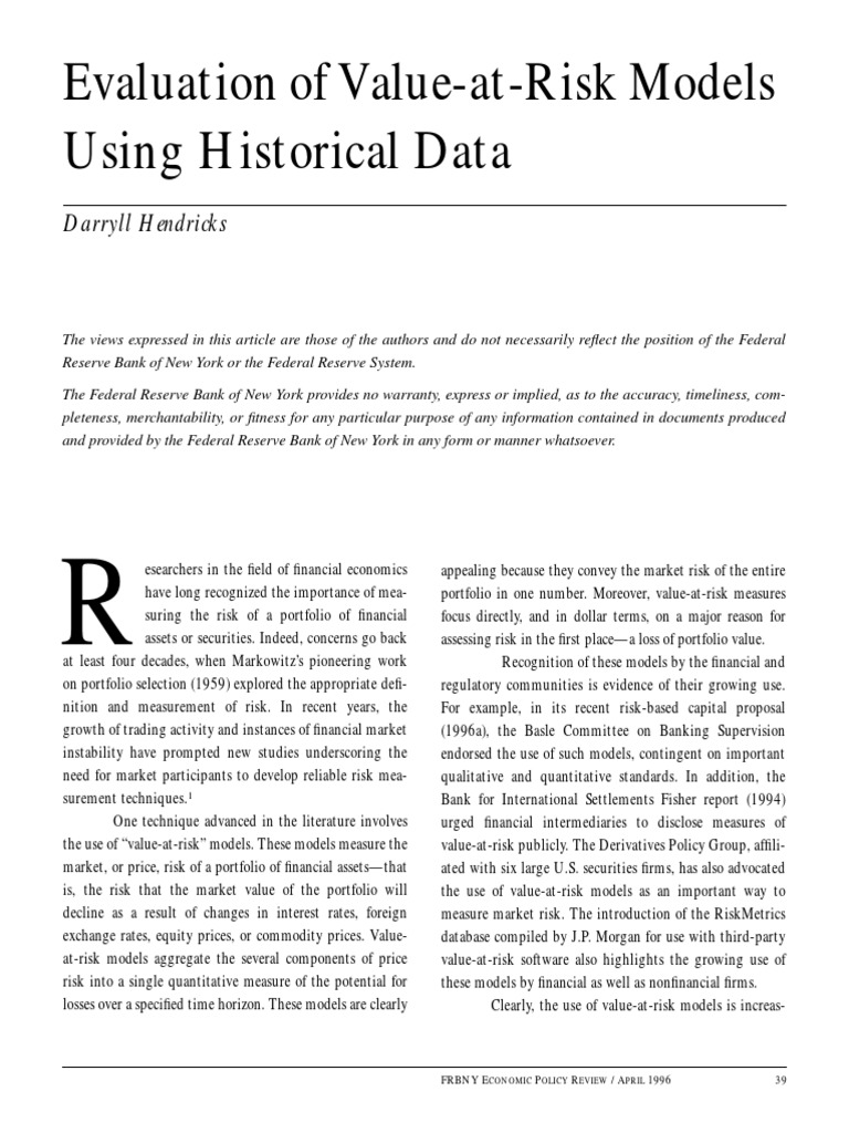 Evaluating Value-at-Risk Models | PDF | Value At Risk | Percentile