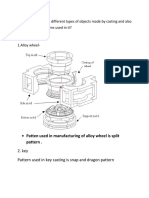 Determine The Patterns Used in It? - 1.alloy Wheel-: 1 Name Different Types of Objects Made by Casting and Also