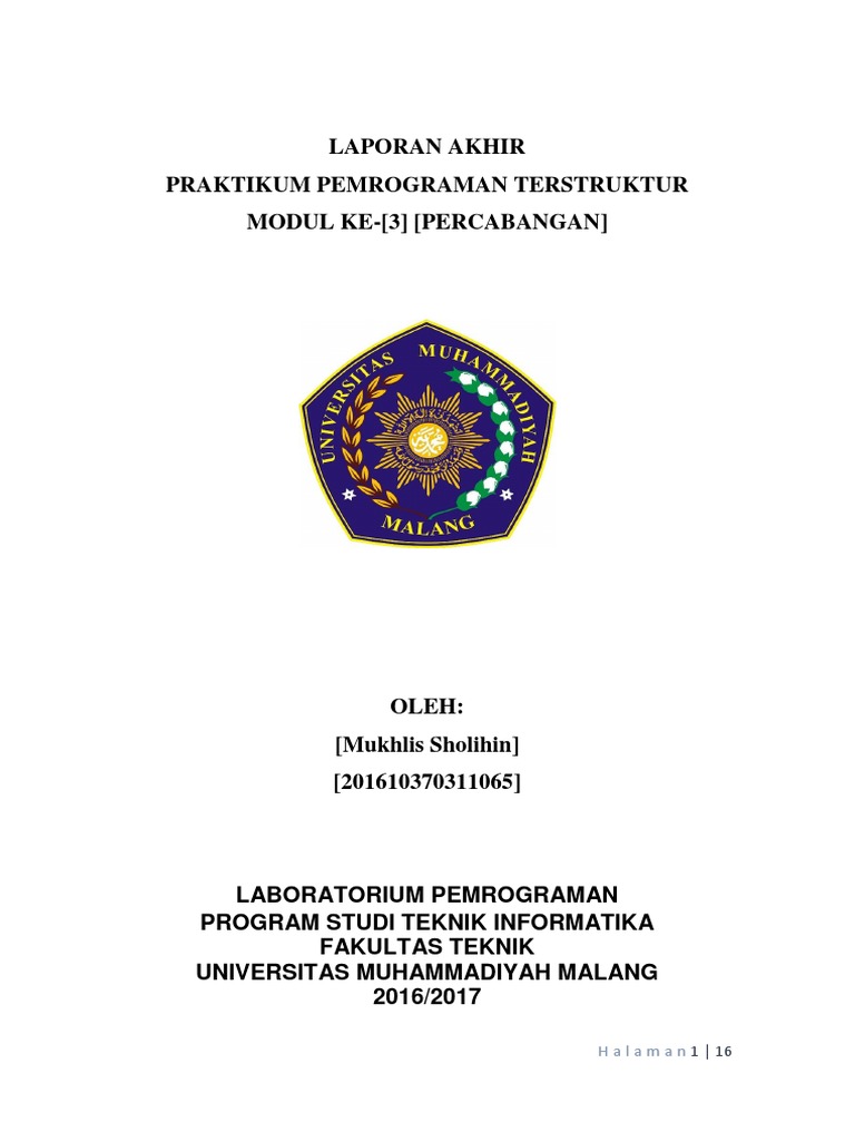 Template laporan praktikum pdf