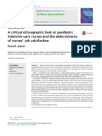 A Critical Ethnographic Look at Paediatric Intensive Care Nurses and the Determinants of Nurses' Job Satisfaction