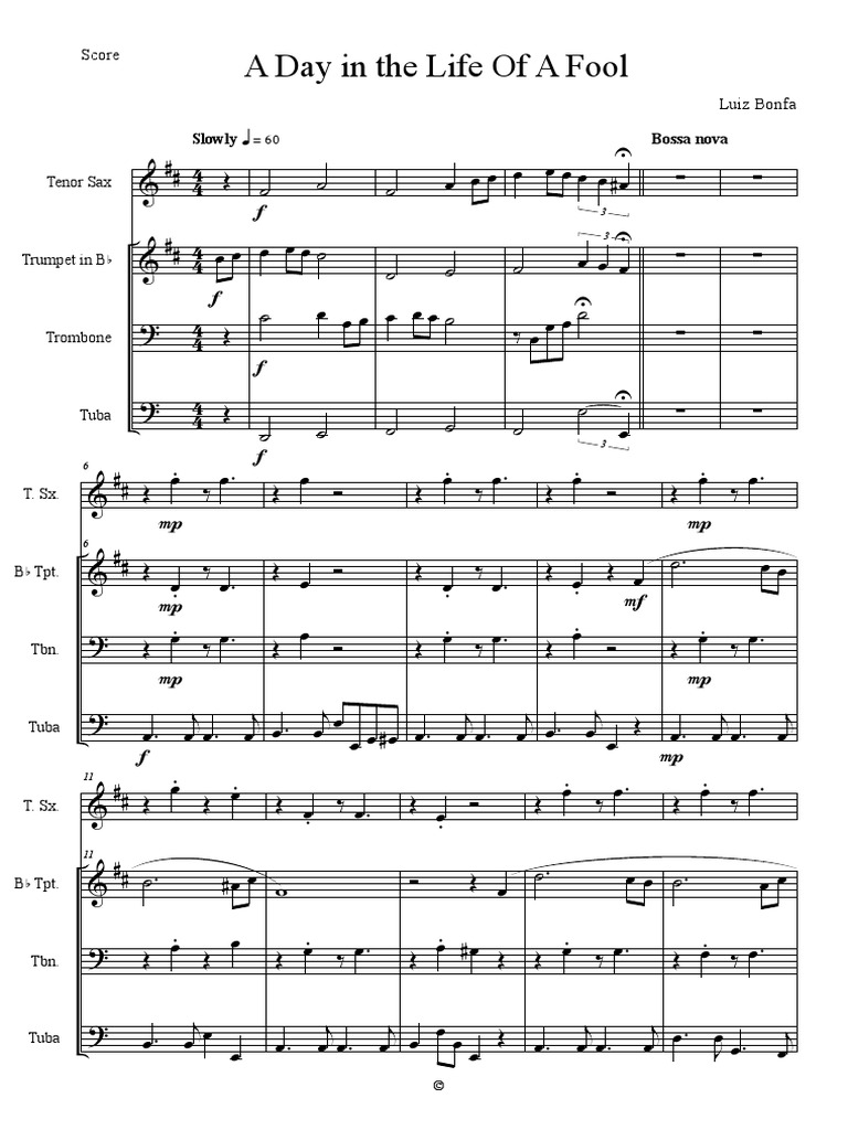 A Day In The Life Of A Fool Pdf Aerophones Hauteur Musique