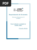 Uma Traducao Corrigida de Sraffa 1926