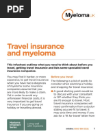Myeloma UK Travel Insurance Infosheet